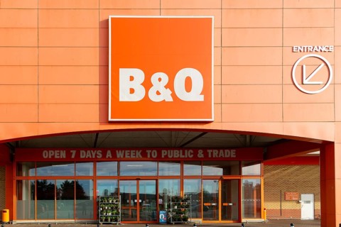B&Q DIY superstore warehouse shop, Euro Retail Park, Ipswich, Suffolk, England, UK