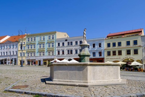 Houses on Masaryk Square, Old Town, Znojmo, Znojmo, Okres Znojmo, Kraj Jihomoravský, South Moravia,
