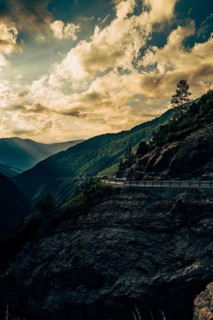 Hahntennjoch pass road in Tyrol in Lechtal, Austria, Europe