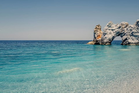 Greek island Skiathos with the beautiful beach called Lalaria, Greece, Europe