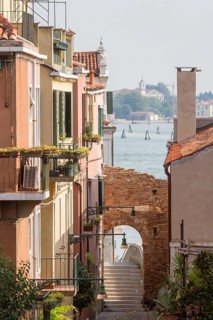 Picturesque view of a Venetian canal with historic buildings and Mediterranean atmosphere, Sestiere
