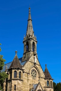 Cemetery Unter den Linden, neo-Gothic St Catherine's Church, church, sacral architecture, church