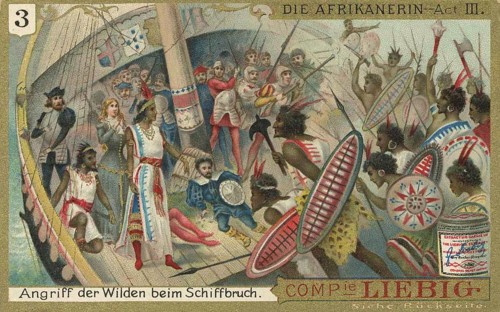 Picture series Vasco de Gama, The African Woman by Giacomo Meyerbeer, Attack of the savages during
