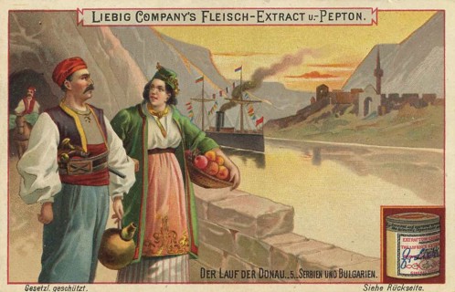 Picture series The course of the Danube, Serbia and Bulgaria, Liebig picture, digitally restored
