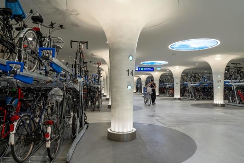 New bicycle car park at Amsterdam Central station, Stationsplein, space for around 7000 bicycles,