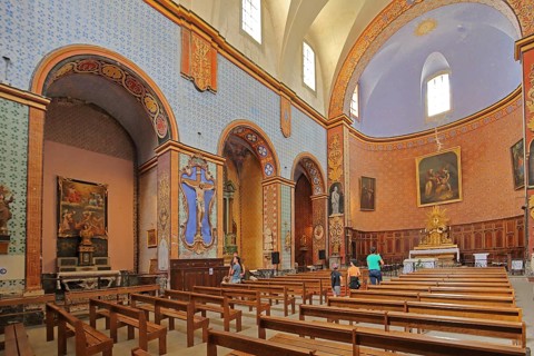 Interior view of baroque church Saint Firmin built 1704, painting, St, mountain village, Gordes,