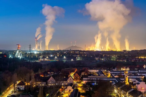 UNIPER coal-fired power plant Gelsenkirchen-Scholven, power plant units and cooling towers,