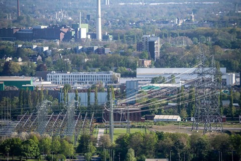 Amprion substation on Cranger Straße in Herten, Emscherbruch station, North Rhine-Westphalia,