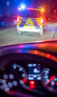 Police check, patrol car, car, North Rhine-Westphalia, Germany, Europe
