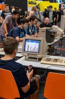 Gamescom, the world's largest trade fair for video and computer games, retro games, in Cologne,