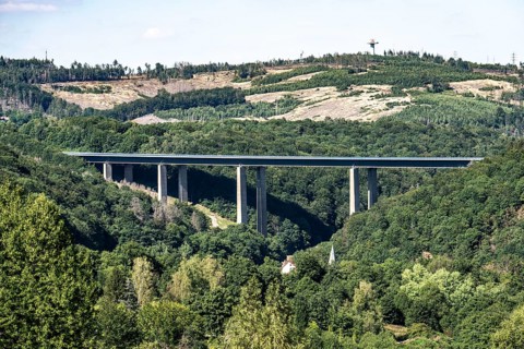 A45 motorway, the Rahmede viaduct, which is totally closed due to massive damage to the supporting