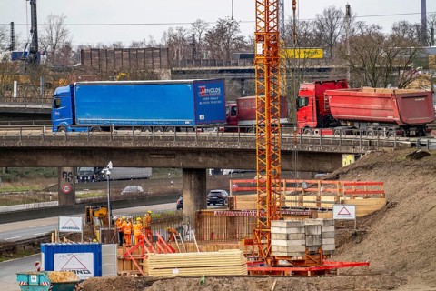 Duisburg-Kaiserberg motorway junction, complete reconstruction and new construction of the A3 and