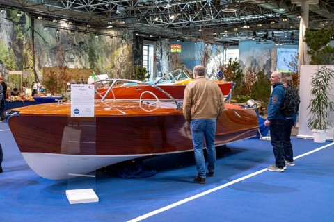 Motorboats at BOOT 2024, the world's largest yacht and water sports trade fair in Düsseldorf, North