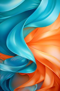 Background of softly flowing ribbons with color weaves intricately throughout the backdrop, AI