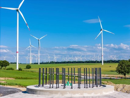 Wind farm north-east of Bad Wünnenberg, foundation for a new wind turbine, Ostwestfalen-Lippe,