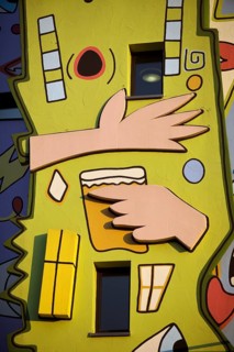 Happy Rizzi House, designed by the artist James Rizzi in pop art paintings, detail of the façade,