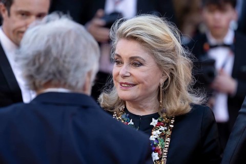 Cannes, France, 21 May 2024: Catherine Deneuve at the premiere of Marcello Mio on the red carpet of