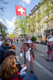 Participants dressed up as jesters from the guest canton of Schwyz, jesters' symposium of the