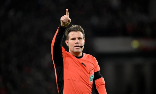Referee Referee Dr Felix Brych Gesture Gesture MHPArena, MHP Arena Stuttgart, Baden-Württemberg,