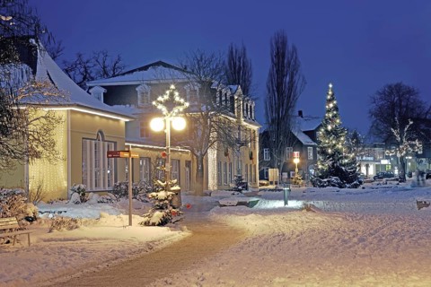 Christmas lights winter snow Bad Nenndorf Germany