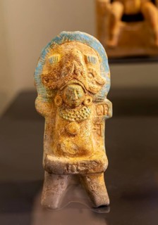 Figurine model of person sitting on a throne, from Jaina, Late Classic period, Mayan archaeological