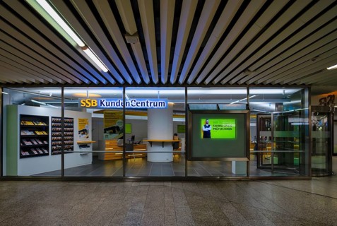 SSB Stuttgarter Straßenbahnen, customer centre, customer centre, subway, logo, city centre,