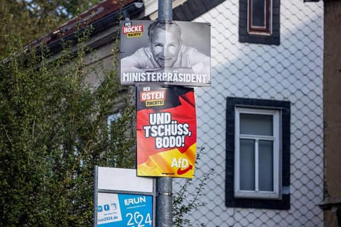State election in Thuringia. Days after the election, election posters for the Alternative for