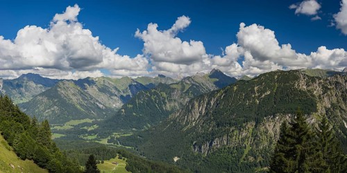 Mountain panorama from Söllereck to Höfats, 2259m, Allgäu Alps, Allgäu, Bavaria, Germany, Europe