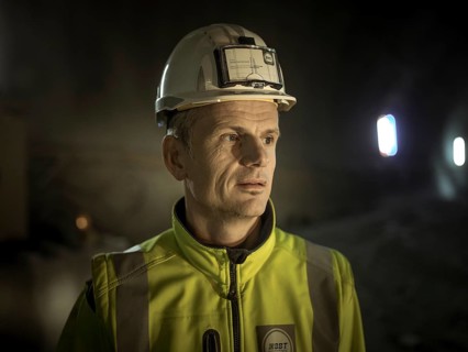 Graduate engineer (FH) Sebastian Reimann in construction lot H53, Brenner Base Tunnel, Wolf, Tyrol,