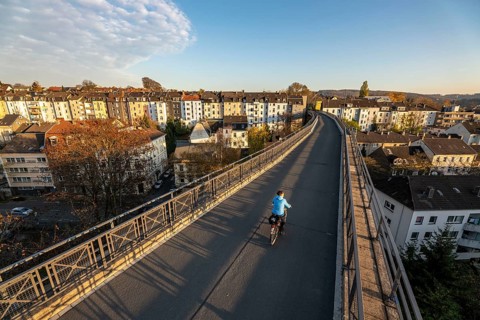 The Nordbahntrasse, a cycle path, footpath, on a former 22 km long railway line, along the