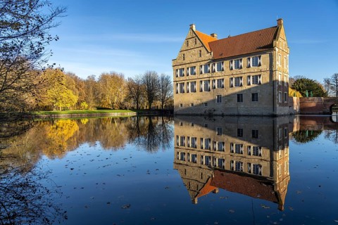 Burg Hülshoff, Havixbeck, Münsterland, North Rhine-Westphalia, Germany, Europe