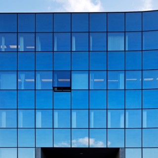 Modern, mirrored glass architecture, Prinzenpark, architect Walter Brune, Düsseldorf, North