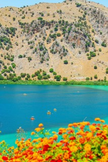 Lake Kournas, Georgioupolis, Chania, Crete, Greek Islands, Greece, Europe