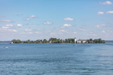 View of the Fraueninsel, Chiemsee, Bavaria, Germany, Europe