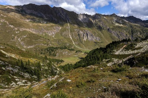 View of the Sambuco valley, Vale Sambuco, and Ticino mountains, near Fusio, Lavizzara, Canton