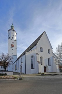 St Martin's Church built in the 15th century and landmark, Langenau, Alb-Donau district, Swabian