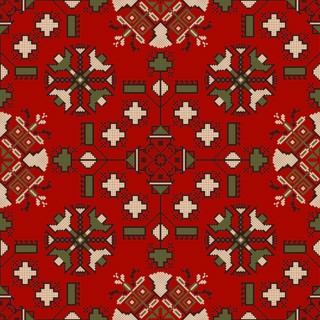 Traditional Bulgarian embroidery vector pattern