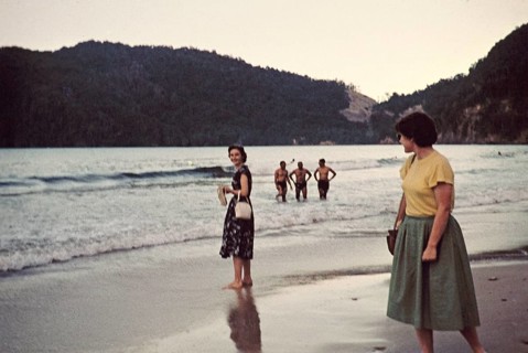 People at Maracas beach in the evening, Port of Spain, Trinidad
