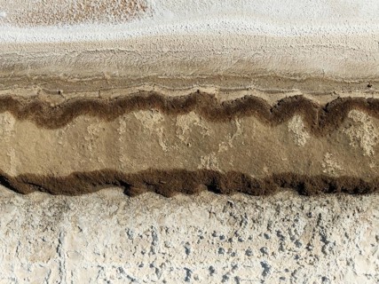 Detail at the Bonanza salt works near Sanlúcar de Barrameda. Aerial view. Drone shot. Cádiz
