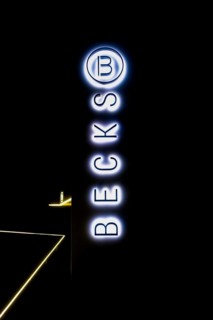 Lettering Becks, Becks Restaurant in Reutlingen at the Kreuzeiche, home kitchen, restaurant, neon