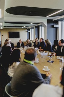 Olaf Scholz (SPD), Federal Chancellor, at a meeting with migrants and people involved in the field