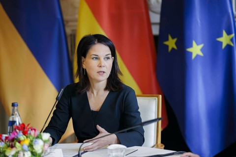 Trilateral meeting at Villa Borsig between Germany, Armenia and Azerbaijan. Annalena Bärbock