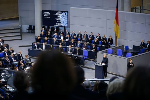 Bärbel Bas (SPD), President of the Bundestag, speaks in the plenary of the German Bundestag on