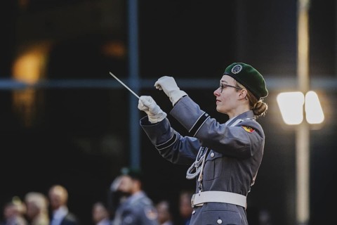 Conductor of the Bundeswehr Staff Band, recorded in Berlin, 13/03/2024