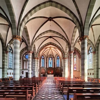St. Lambertus Church, interior view, historic upper town, Mettmann, Bergisches Land, North