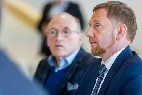 Minister President Michael Kretschmer visits Biotype GmbH in Dresden, Dresden, Saxony, Germany,