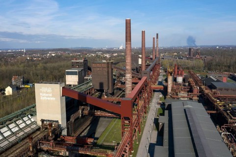 Aerial view of the former Zollverein coking plant in Essen, 18/03/2020