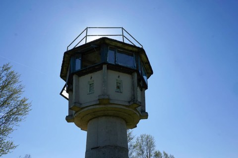 Hötensleben border memorial, former GDR border fortifications in Hoetensleben, today the state