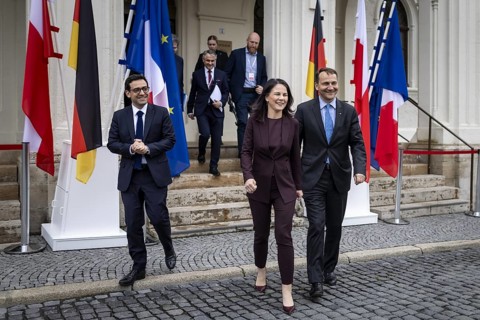 Annalena Bärbock (Alliance 90/The Greens), Federal Foreign Minister, Stephane Sejourne, Minister