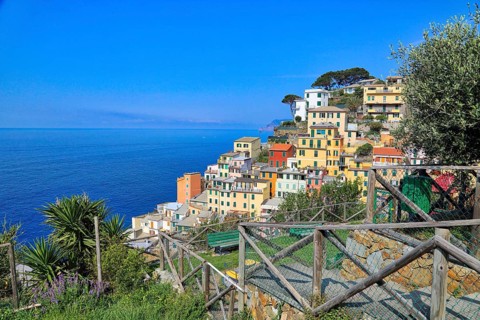 Italy, Scenic Riomaggiore colorful streets, Europe